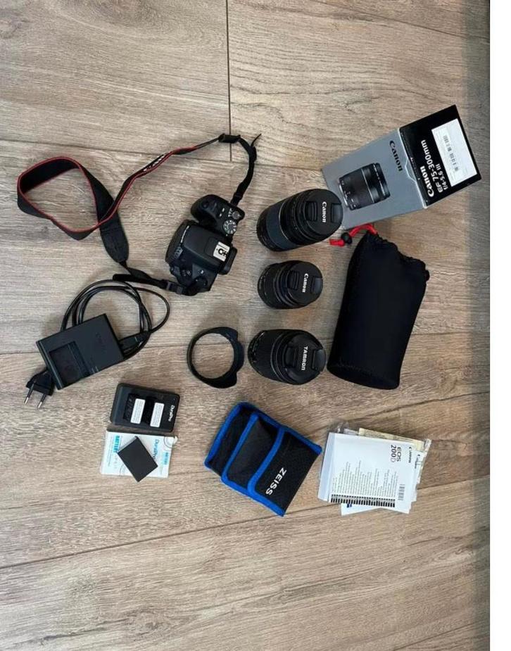 Complete starterset fotografie – Canon EOS 200D, Audio, Tv en Foto, Fotocamera's Digitaal, Zo goed als nieuw, Spiegelreflex, Canon