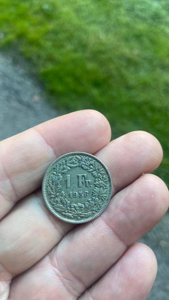 Zwitserland 1 frank 1956, Postzegels en Munten, Munten | Europa | Niet-Euromunten, Zilver, Ophalen of Verzenden