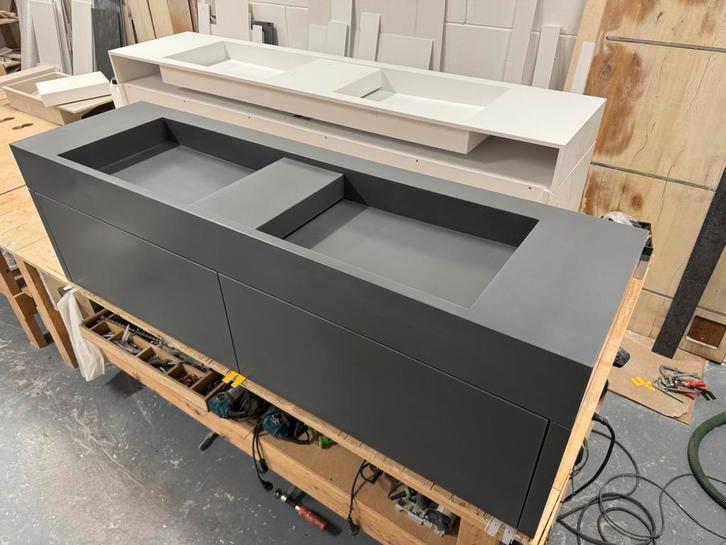 Corian solid surface badkamermeubel 1.60 mtr, Huis en Inrichting, Badkamer | Badkamermeubels, Nieuw, Wastafelkast, Minder dan 100 cm