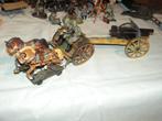 lineol artilerie wagen,paarden ,kanon, figuren, Ophalen of Verzenden