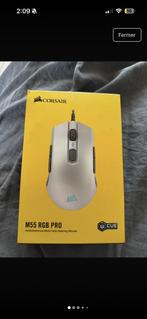 Souris ambidextre blanche corsair m55 rgb, Computers en Software, Muis, Gebruikt, Gaming muis, Ophalen of Verzenden