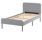 SLATTUM Gestoffeerd bed, Knisa lichtgrijs, 90x200 cm, Huis en Inrichting, Slaapkamer | Bedden, Ophalen, Zo goed als nieuw, Stof