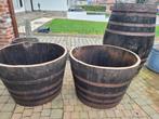 Super grote halve whiskey tonnen met een inhoud van 250l, Tuin en Terras, Bloembakken en Plantenbakken, Ophalen, Zo goed als nieuw