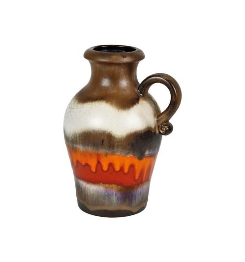 Vintage Vaas Oranje Rood Bruin West Germany Scheurich 490 25, Antiquités & Art, Antiquités | Vases, Enlèvement ou Envoi