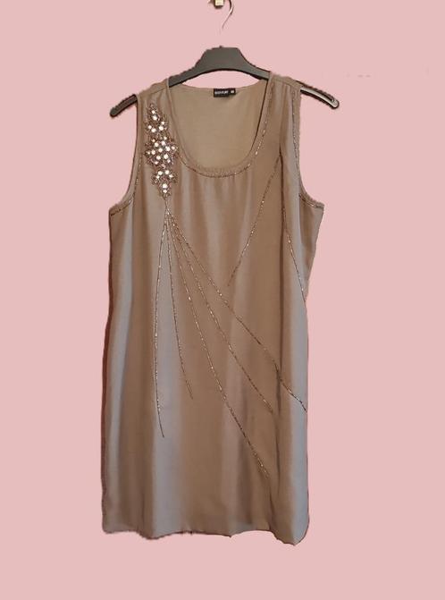 Luchtige zomerjurk / feestjurk Bodyflirt, Kleding | Dames, Jurken, Zo goed als nieuw, Maat 38/40 (M), Beige, Boven de knie, Ophalen of Verzenden