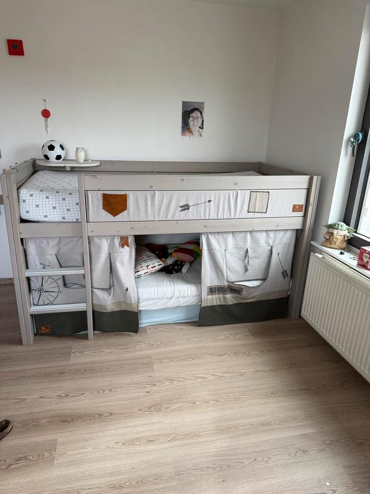 Lifetime halfhoogslaper greywash, Kinderen en Baby's, Kinderkamer | Stapelbedden en Hoogslapers, Zo goed als nieuw, Halfhoogslaper