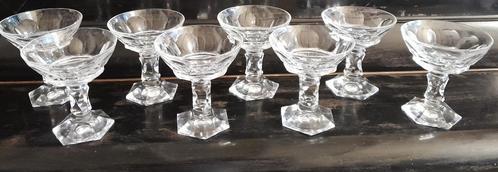 8 model Royal Champagne coups Val Saint Lambert, Antiek en Kunst, Antiek | Glaswerk en Kristal, Ophalen of Verzenden