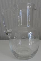 glazen karaf met gegraveerde tekening, Glas, Glas of Glazen, Ophalen of Verzenden, Effen