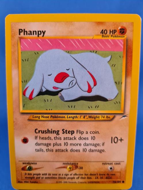 Phanpy 76/105 - Neo Destiny, Hobby en Vrije tijd, Verzamelkaartspellen | Pokémon, Zo goed als nieuw, Verzenden