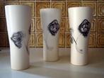3 keramische cidre glazen met prachtige tekening - g. staat, Verzamelen, Glas en Drinkglazen, Overige typen, Gebruikt, Ophalen of Verzenden