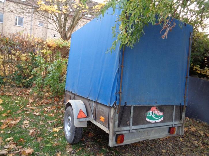 enkelas met huif L2m B1,30m H1,50m herstelde chassis 750kg, Auto diversen, Aanhangers en Bagagewagens, Gebruikt, Ophalen