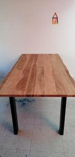 Xooon Vision eettafel 220 x 105 natuurlijk hout stalen poten, Ophalen, Gebruikt, 100 tot 150 cm, 200 cm of meer