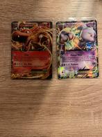 Pokemon kaarten charizard en mextwo ex, Ophalen, Zo goed als nieuw, Meerdere kaarten, Foil