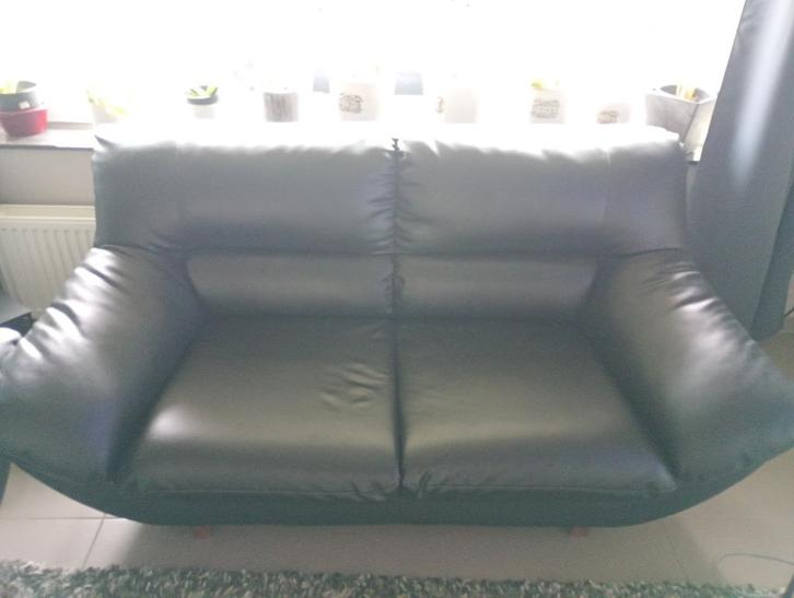 Gratis zetel kunstleer, Huis en Inrichting, Zetels | Zetels, Gebruikt, Rechte bank, Vierpersoons of meer, Ophalen