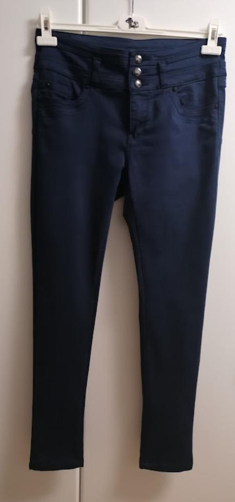 Blauw broek slim fit Fenna regular front, high back, 40-32, Kleding | Dames, Broeken en Pantalons, Zo goed als nieuw, Blauw, Ophalen of Verzenden
