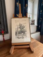 Lithographie de Paul Rouge sur chevalet, Hobby & Loisirs créatifs, Peinture, Enlèvement ou Envoi, Comme neuf, Chevalet