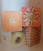 3 x Kleurrijk design krukje van Jonas Soto, Huis en Inrichting, Zetels | Voetbanken en poefs, Ophalen, Gebruikt, Minder dan 50 cm