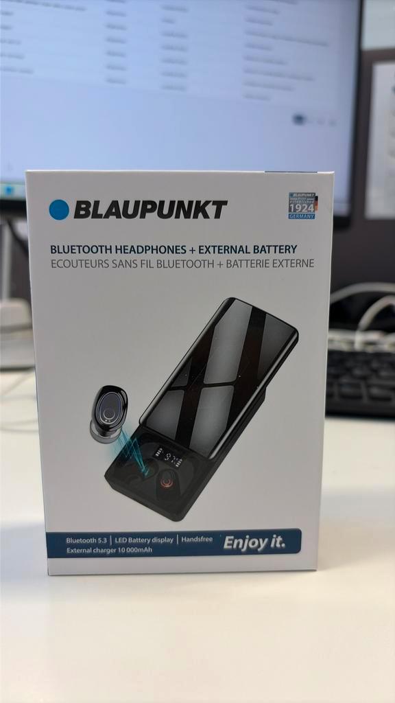 New Bluetooth Koptelefoon + Externe Batterij – Blaupunkt, Audio, Tv en Foto, Hoofdtelefoons, Zo goed als nieuw, Ophalen