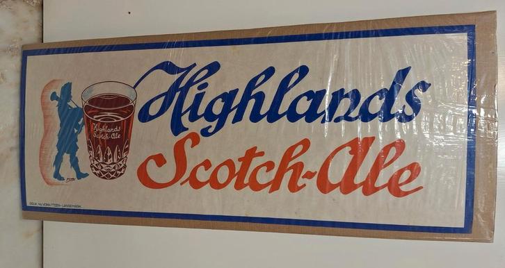 Affiche Highlands Scotch Ale brouwerij Gambrinus Kortrijk, Verzamelen, Merken en Reclamevoorwerpen, Gebruikt, Reclamebord, Ophalen of Verzenden
