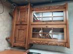 Ronde tafel 5 stoelen vitrinekast, Huis en Inrichting, Complete inboedels, Ophalen