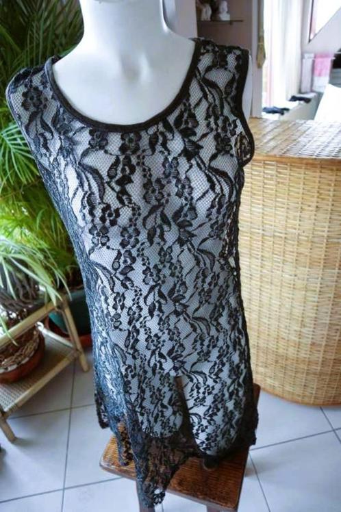 transparant creatief unieke jurk, Kleding | Dames, Jurken, Zo goed als nieuw, Maat 38/40 (M), Zwart, Ophalen of Verzenden