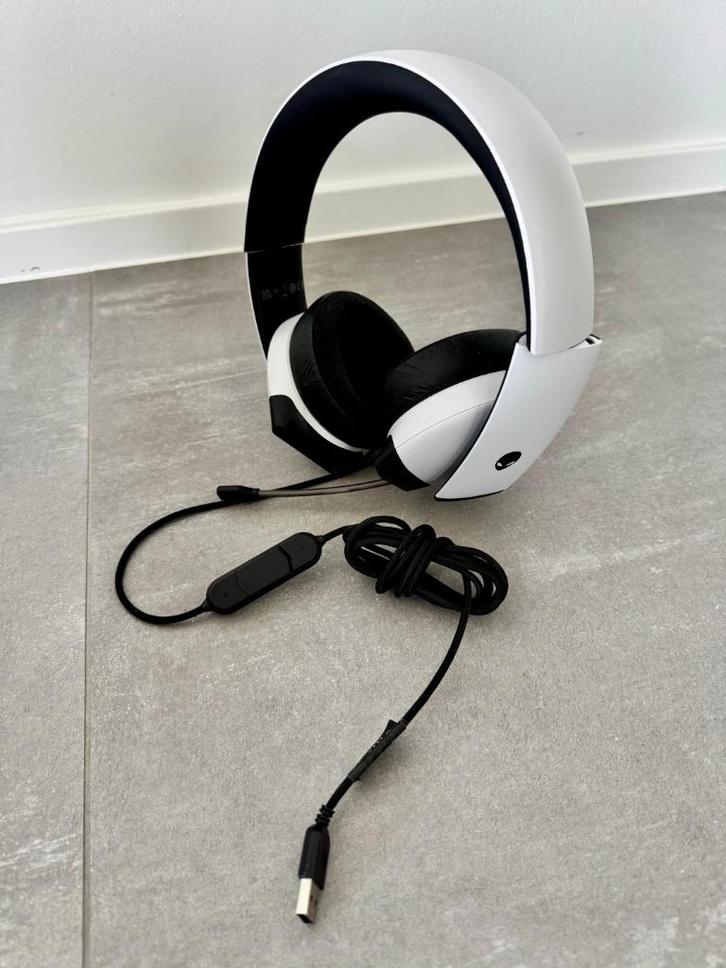 Dell Alienware 510H 7.1 Gaming Headset (Lunar Light), Audio, Tv en Foto, Hoofdtelefoons, Gebruikt, Over oor (circumaural), Overige merken