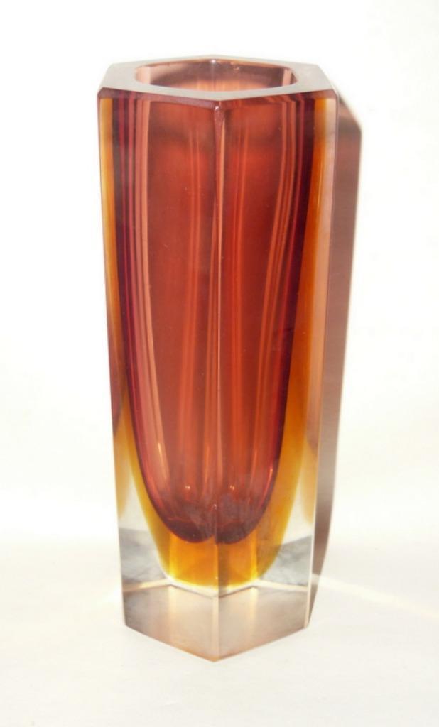 SOMMERSO VAASJE MURANO AUBERGINE CA 1960, Antiek en Kunst, Antiek | Glaswerk en Kristal, Ophalen of Verzenden