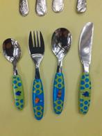 2 kinderbestekjes van 4 stuks, Huis en Inrichting, Ophalen, Zo goed als nieuw, Bestekset, Inox of Chroom