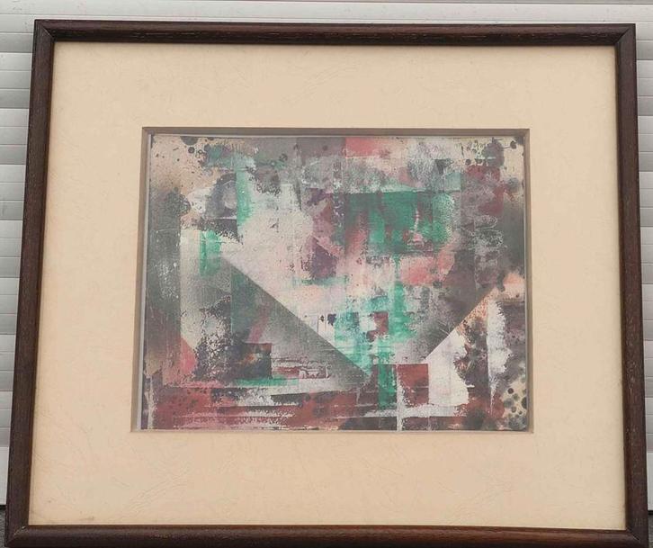 gouache abstrait signe marcel delmotte, Antiquités & Art, Art | Peinture | Classique, Enlèvement ou Envoi