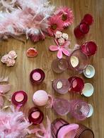 Feestartikelen roze themafeest/sweet sixteen/ kaarshouders, Ophalen, Zo goed als nieuw