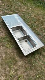 Dubbele inox Wasbak gereserveerd, Ophalen, Gebruikt, Inox, Wastafel