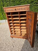 Vintage houten archiefkast / vakkenkast, Antiek en Kunst, Ophalen