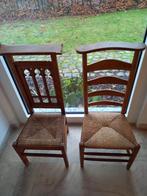 Originele kerkstoelen met rieten zitting - 2 kopen 1 gratis, Huis en Inrichting, Stoelen, Gebruikt, Ophalen