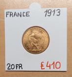 20 FR   1913    FRANKRIJK       GOUD      € 410, Goud, Frankrijk, Ophalen of Verzenden, Losse munt