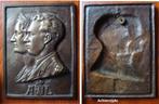 Bronzen plaket met koning Leopold III en Astrid, Postzegels en Munten, Verzenden, Brons