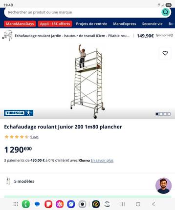 Echaffaudage a roulette PRO KOMABI État comme neuf  beschikbaar voor biedingen