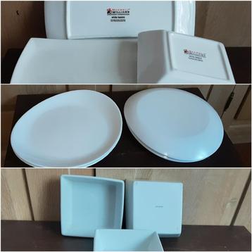 Witte designer borden 1€/st, GRATIS houten dienblad  beschikbaar voor biedingen