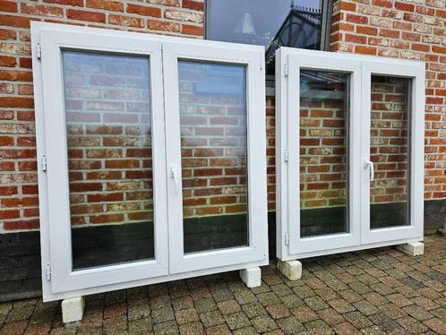 2 Mooie Dubbelvleugel Pvc ramen, Doe-het-zelf en Bouw, Deuren en Vliegenramen, Gebruikt, Glas, Kunststof, Ophalen