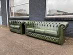 Chesterfield 3+2 zit zetels groen GRATIS GELEVERD, Huis en Inrichting, Ophalen of Verzenden, Leer