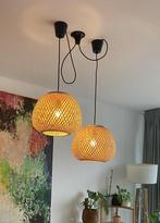 Hanglampen bamboe, Huis en Inrichting, Lampen | Hanglampen, Ophalen, Zo goed als nieuw, Overige materialen, Minder dan 50 cm