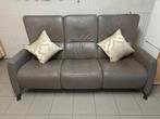 Taupe Leer Zetel 3-persoons, Huis en Inrichting, Zetels | Zetels, Ophalen, 150 tot 200 cm, Driepersoons, Zo goed als nieuw