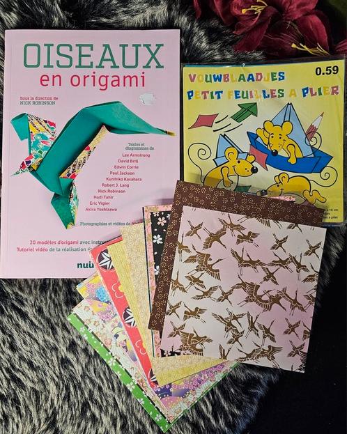 Livre neuf Oiseaux en Origami + 66 papiers japonais + 1 paqu, Hobby & Loisirs créatifs, Bricolage, Neuf, Enlèvement ou Envoi