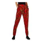 Broek rood met leuke print design S/M, Kleding | Dames, Broeken en Pantalons, Fashion, Verzenden, Nieuw, Maat 36 (S)