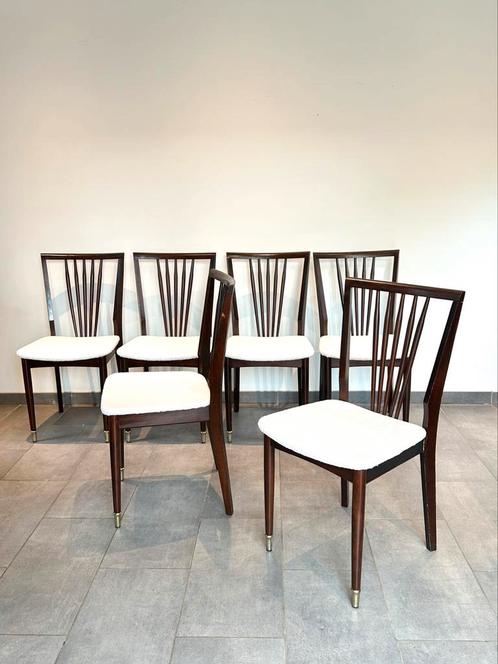 6 vintage spijlen stoelen, Huis en Inrichting, Stoelen, Gebruikt, Ophalen