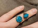 Vintage ringen met turquoise kleurige steentjes, Handtassen en Accessoires, Ophalen of Verzenden, Zo goed als nieuw