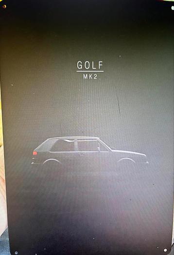 Plaque metallalique VW Golf beschikbaar voor biedingen