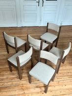 Mid Centry Modern houten stoelen, Maison & Meubles, Chaises, Comme neuf, Enlèvement ou Envoi, Tissus