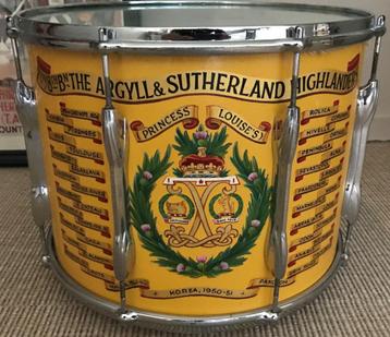 Militaria - Scottish Side Drum - Argylls & Sutherland Regt, Enlèvement ou Envoi, Armée de terre, Autres types
