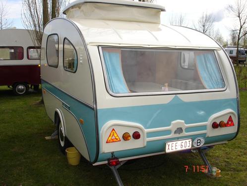 Verkocht    Mostard Yvonne 1963 Oldtimer, Caravans en Kamperen, Caravans, Particulier, tot en met 3, 500 - 750 kg, Standaardzit