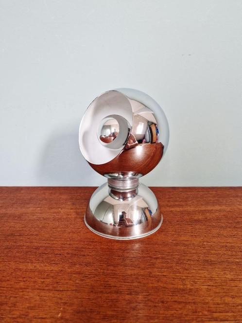 Oogbollamp in verchroomd metaal, Goffredo Reggiani, 1970, Antiek en Kunst, Antiek | Verlichting, Ophalen of Verzenden